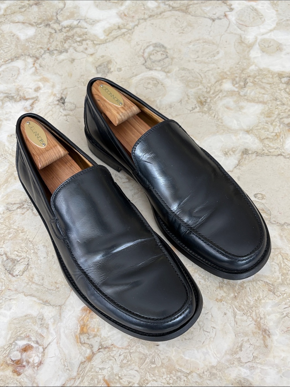 To Boot New York Adam Derrick Black Leather Loafers Made in Italy Men’s Size 10